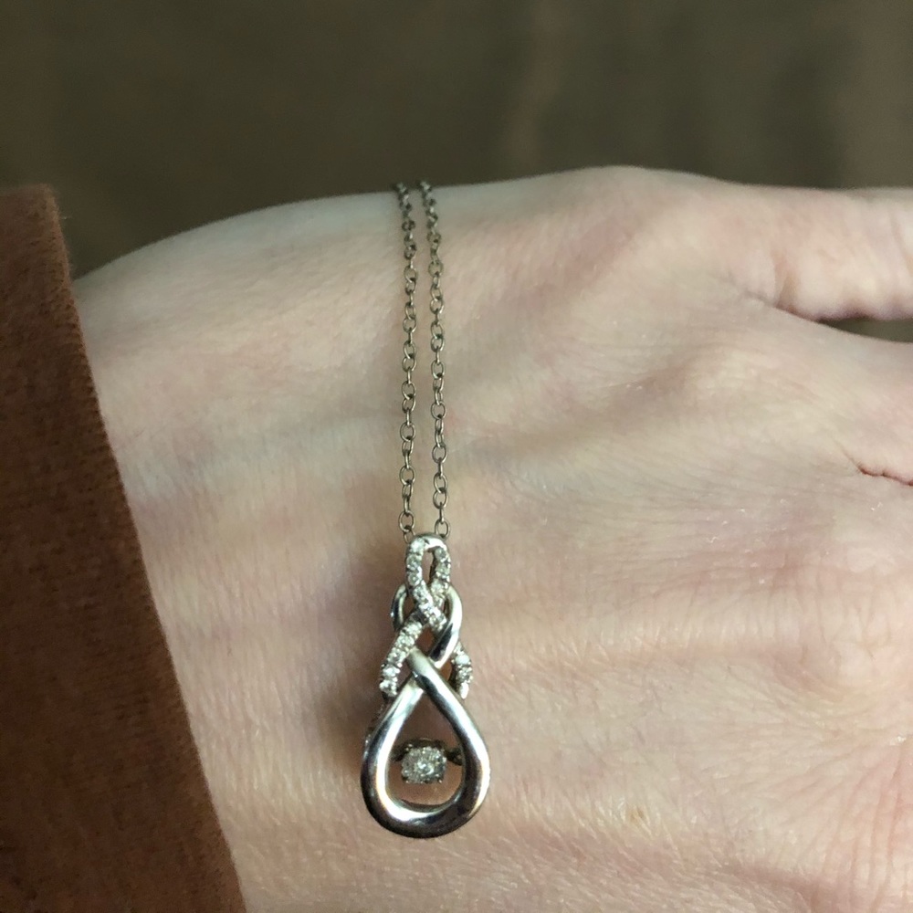 Floating Teardrop Diamond 18” Necklace